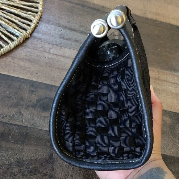 The Sak Black Woven Clutch with Silver Handle - Picture 3 of 8